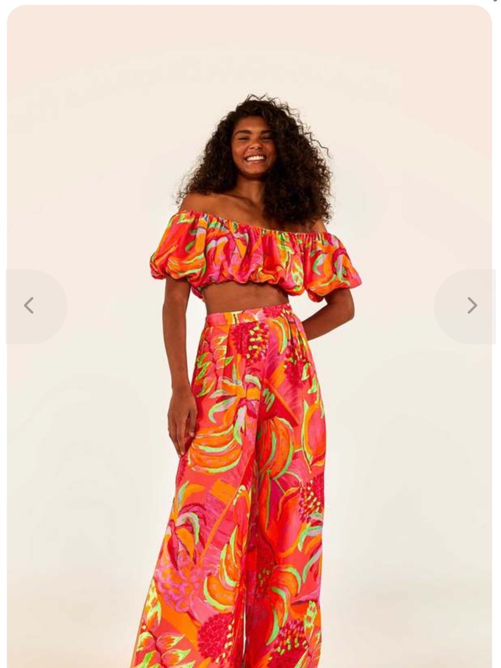 FARM RIO Bright Pink Floral Wide-Leg Pants